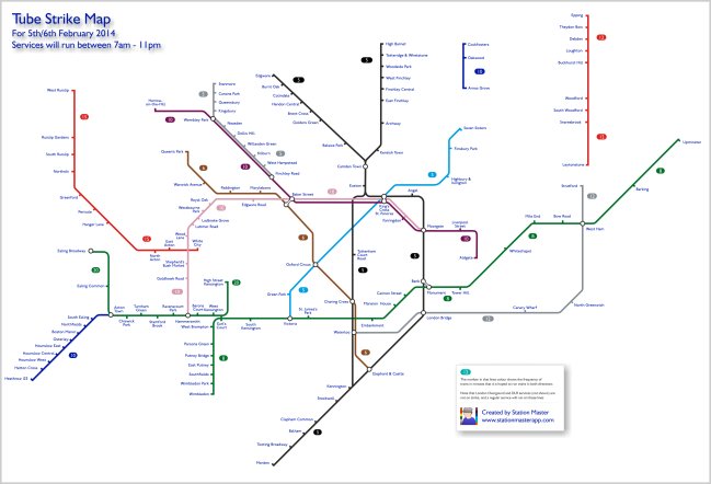 Tube Strike Map