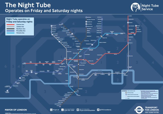 Night Tube Map